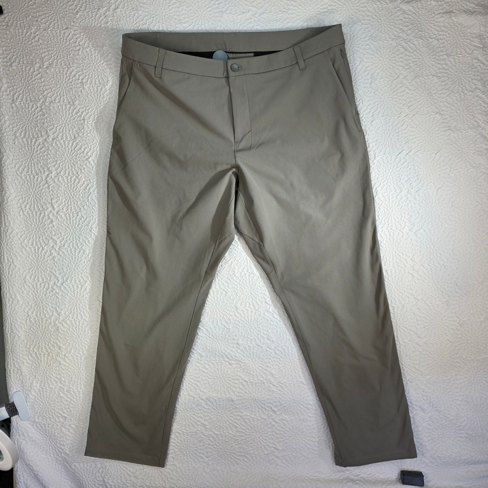 Lululemon Commission Slim Fit Pant 40 Tan‎ gray Technical Chino Trousers Mens